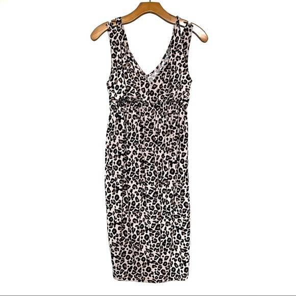 leopard print knee length dress